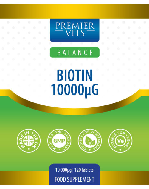 Biotin 10000µg, 120 Tablets  - Colds & Flu Vitamins & Supplements UK