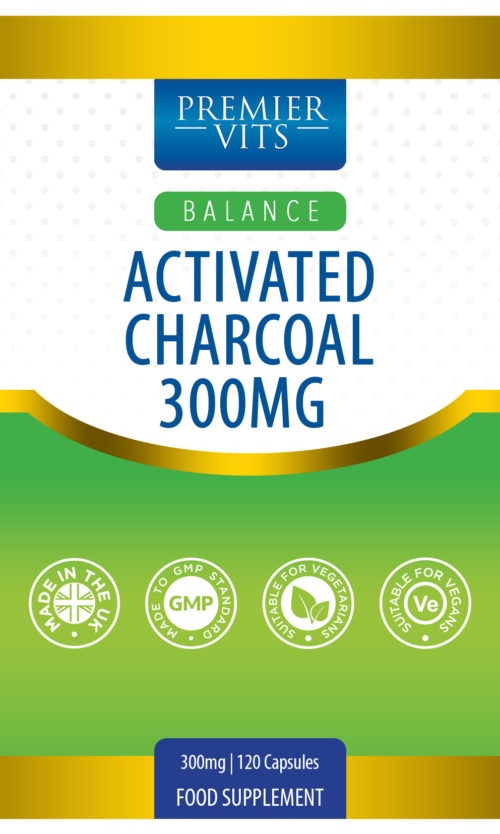 Activated Charcoal 300mg 120 Capsules  - Anti-aging Vitamins & Supplements UK